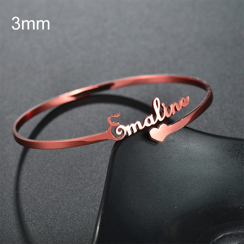 Custom Stainless Steel Name Bracelet with 18K Gold Plating