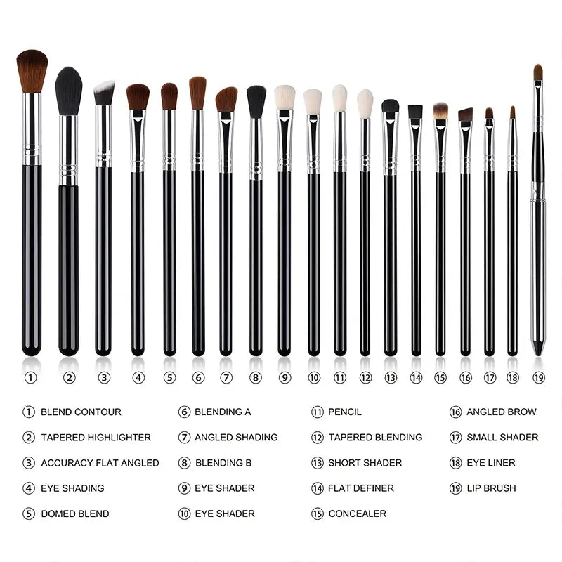 19pcs Professional Makeup Brush Set with Storage Bag